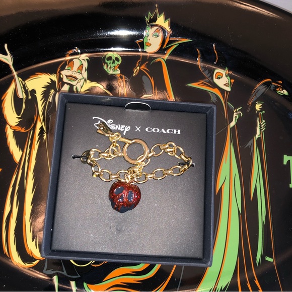 Coach x Disney Villains Evil Queen Poison Apple Bracelet in Gold/Red - Picture 3 of 4